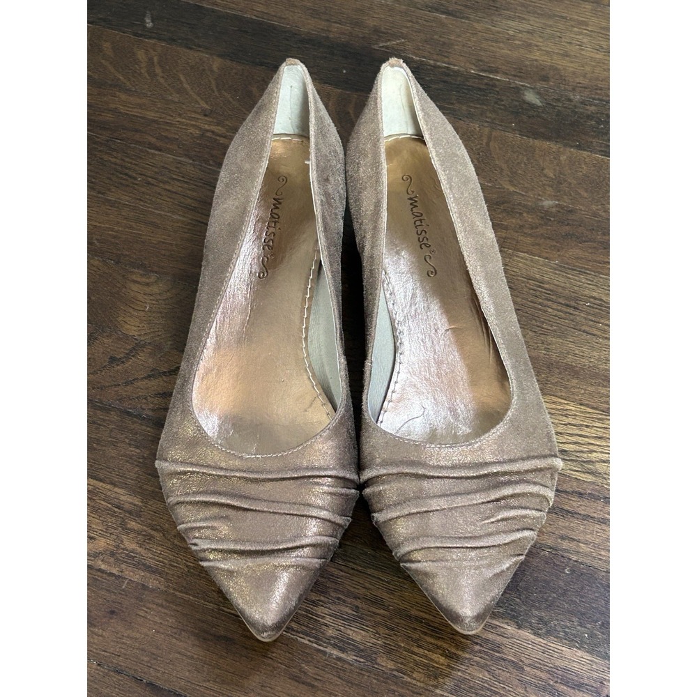 Women's Matisse Santo Leather Gold Pumps Size 8M Made In Brazil Never Worn